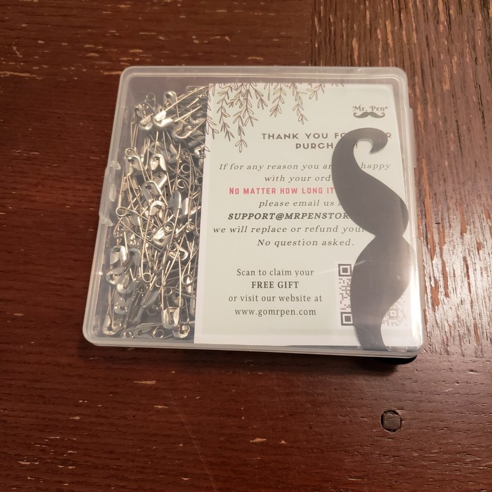 Mr. Pen Safety Pins, 1.1 Inches, Pack of 200- New